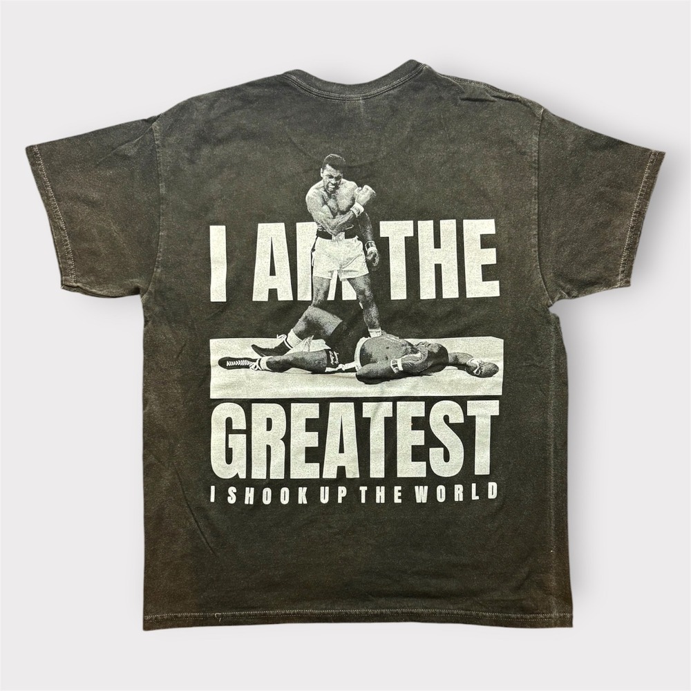 Muhammad‎ Ali The Greatest Graphic T-Shirt Charcoal Gray Mineral Wash Large